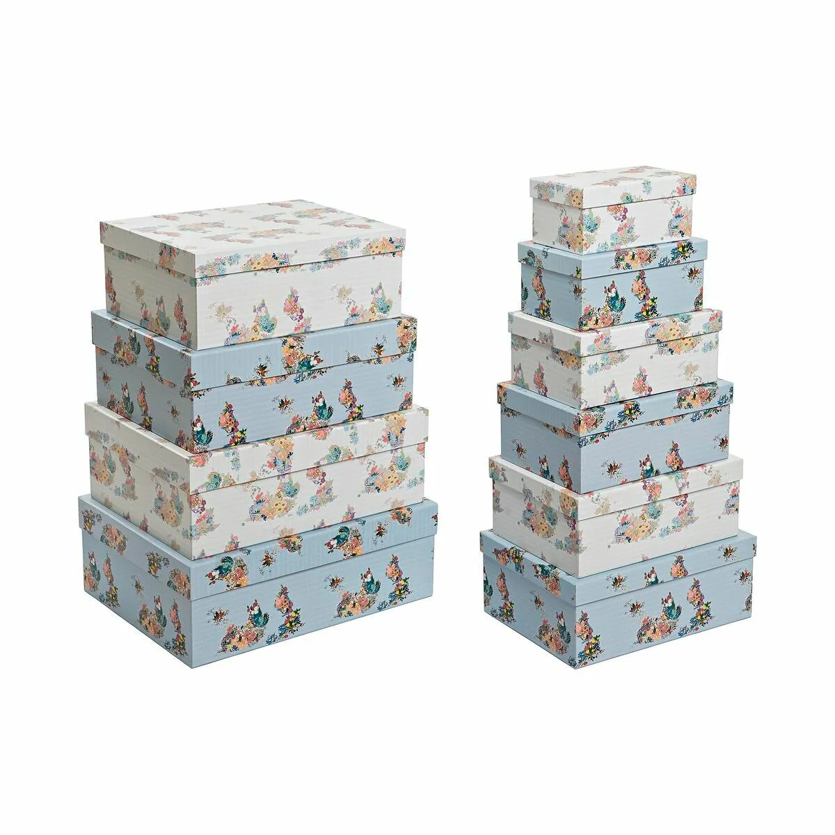 DKD Home Decor - Bleu Blanc Fleurs