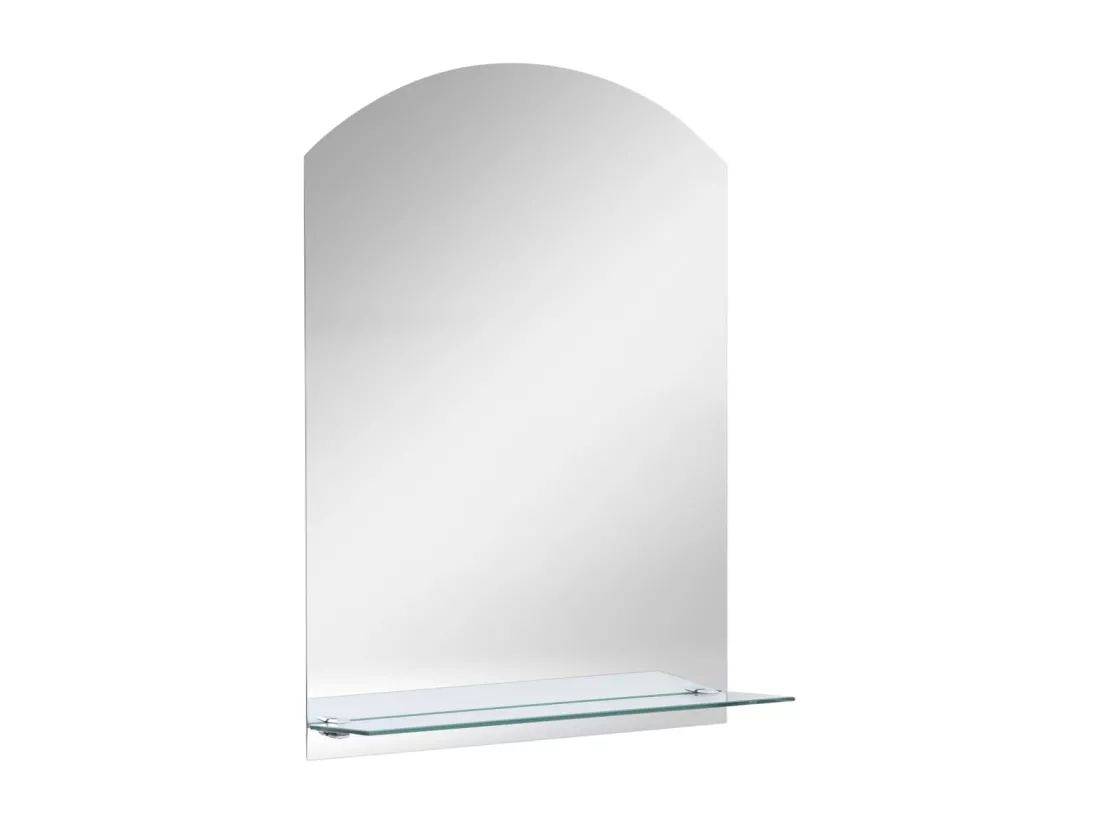 Miroir mural avec étagère 20x40 cm Verre trempé