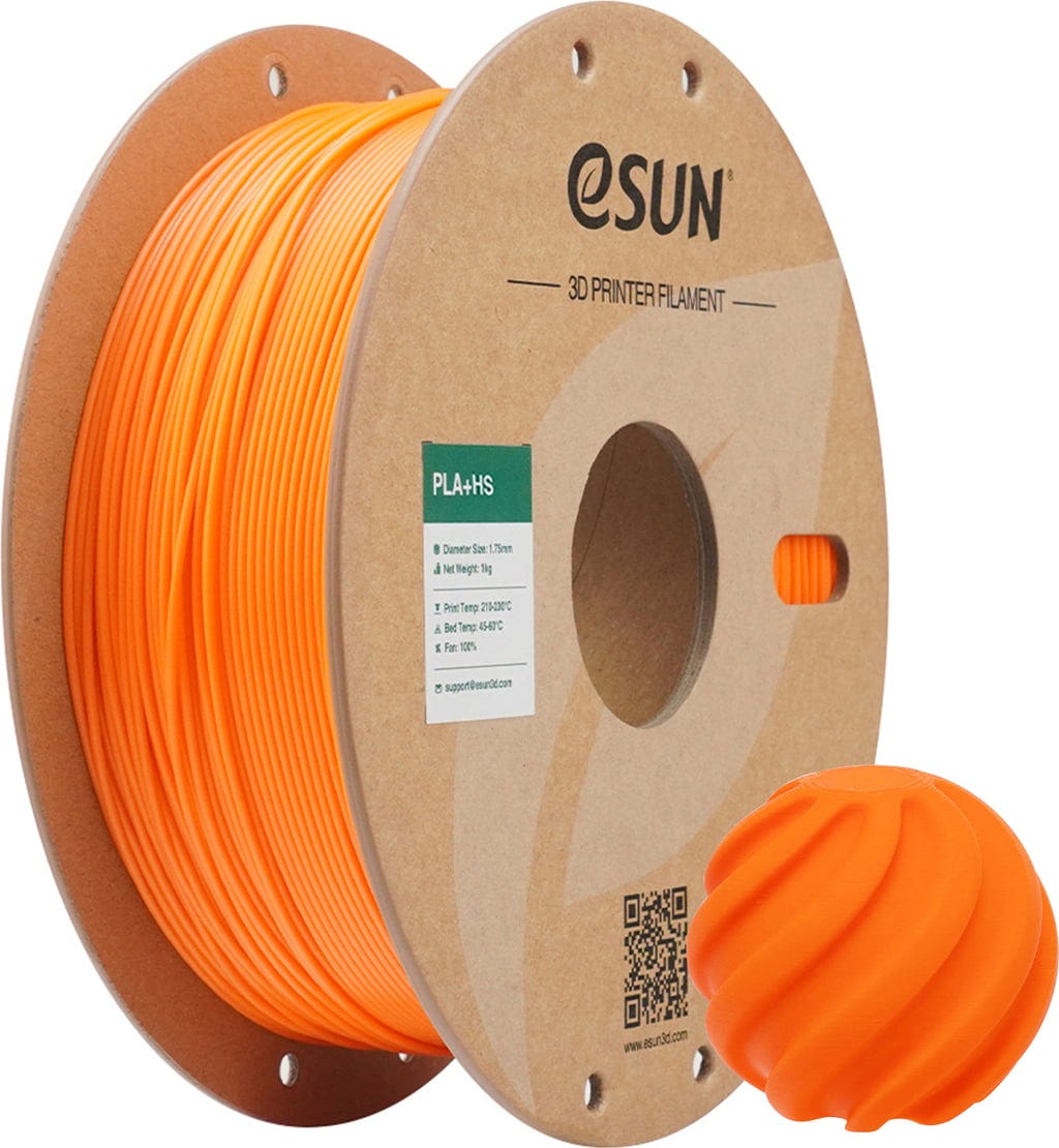 eSUN  PLA+HS Coral Orange, 1,75 mm / 1000 g    PLA Filament für den Hochgeschwindigkeitsdruck in Coral Orange