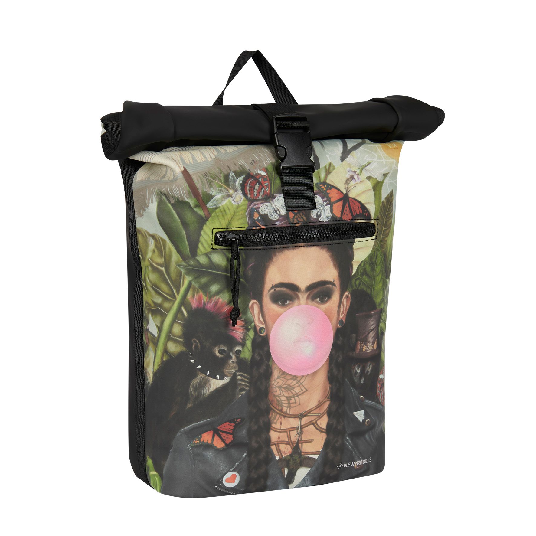 New Rebels Mart Art New York Rolltop Backpack Bubble Gum
