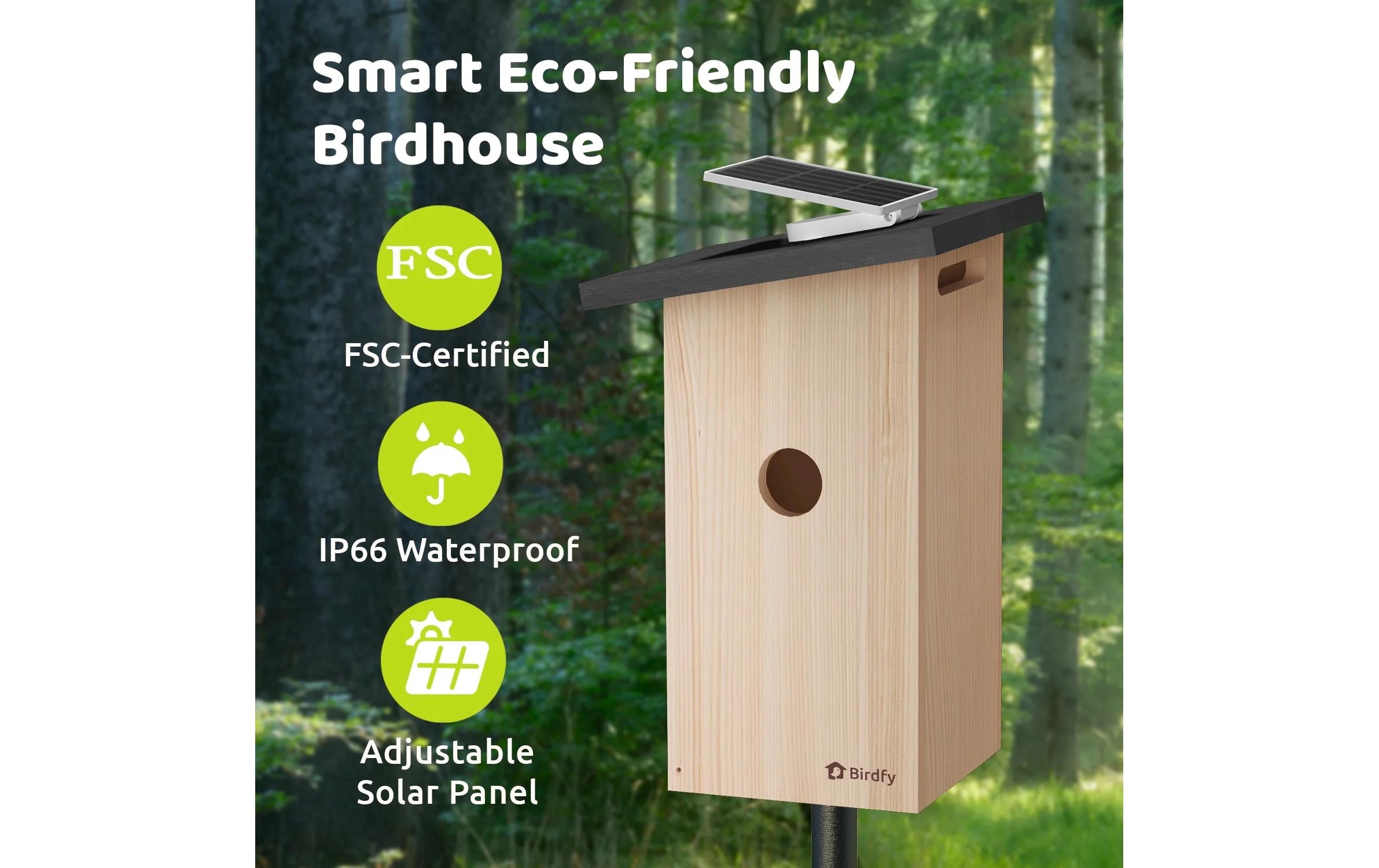Vogelhaus Nistkasten mit Kamera und Solar<br>Vogelhaus mit 1080P HD-Kamera Live-Ansicht