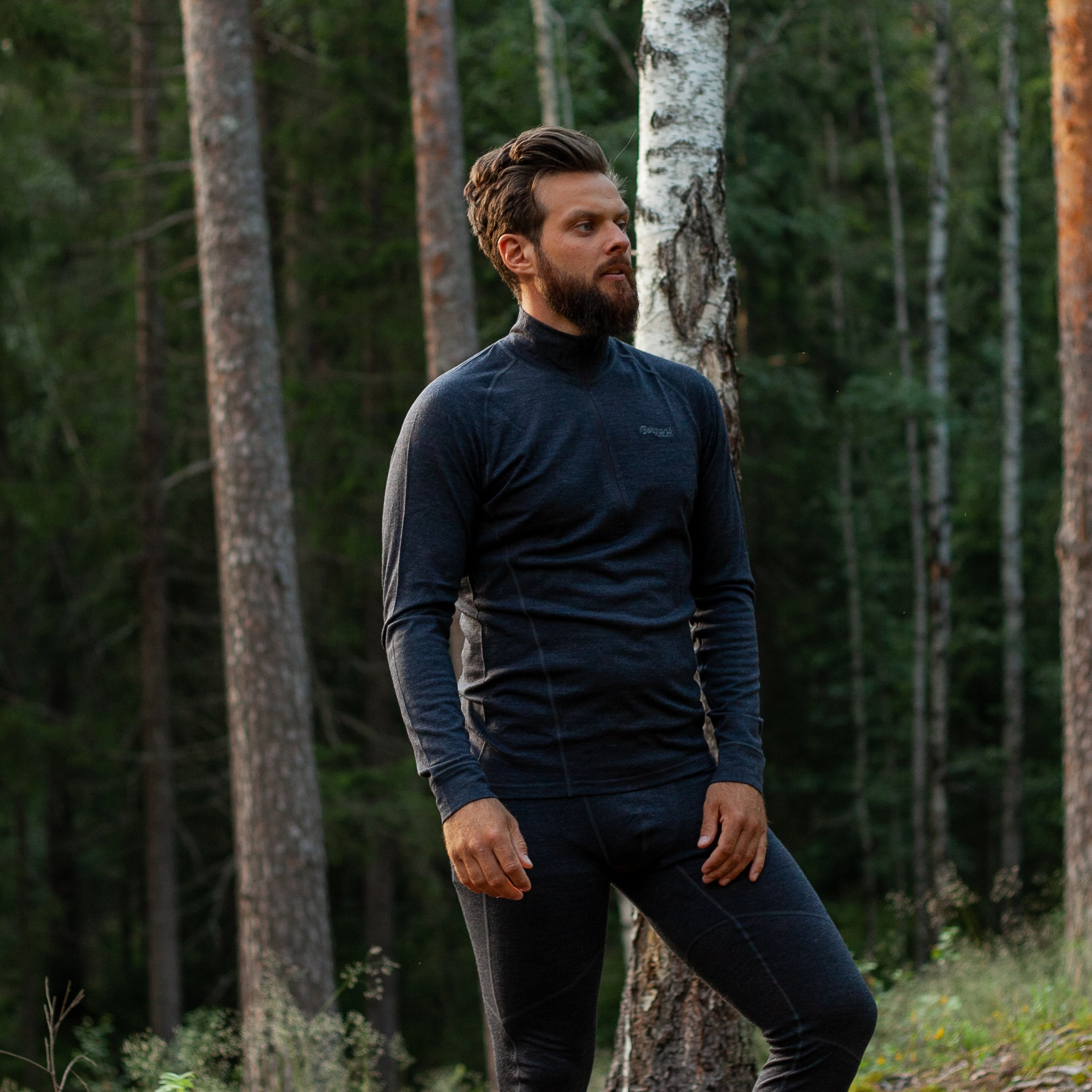 Inner:Pure Half Zip Solid Charcoal