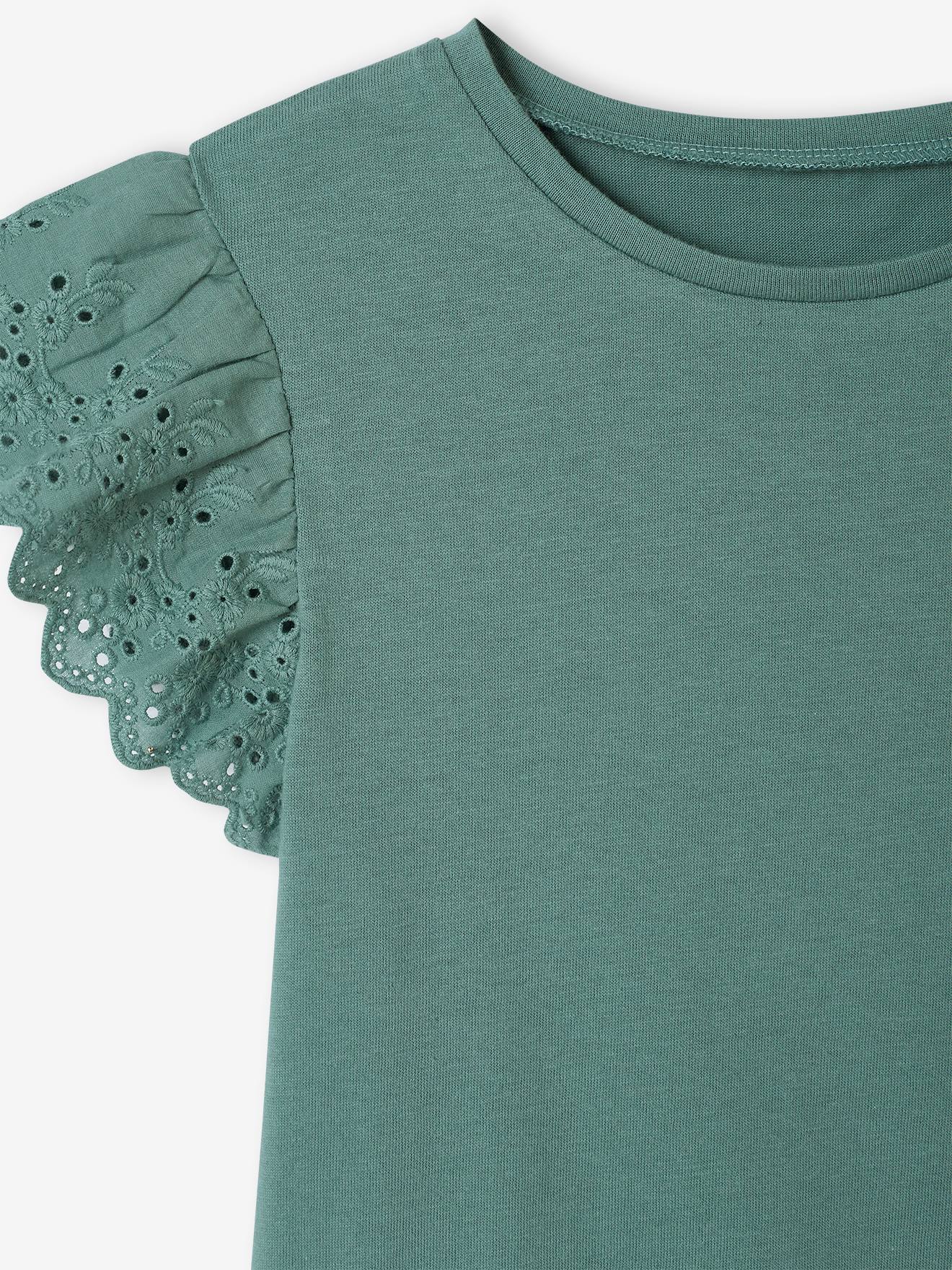 Conjunto de camiseta com nó e calça fluida estampada, para meninas, na cor amarela lisa tamanho médio.