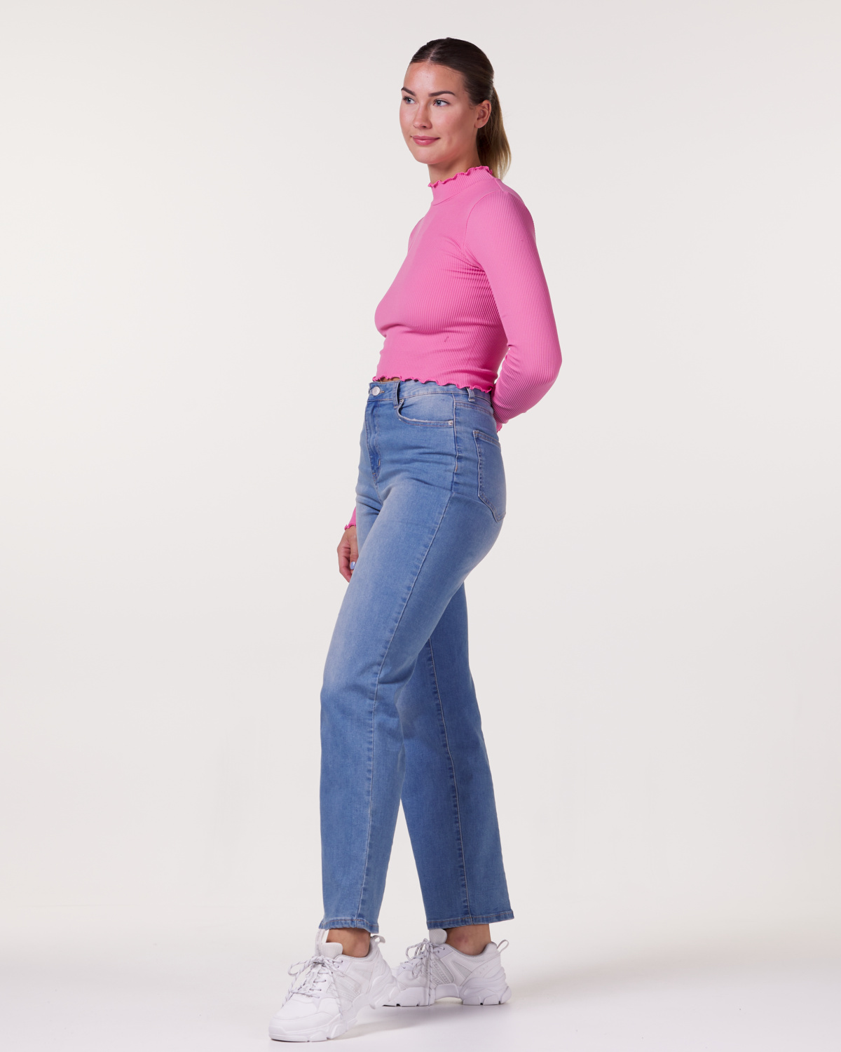 Bumpro Everyday Rib Polo Scallop Crop Pink