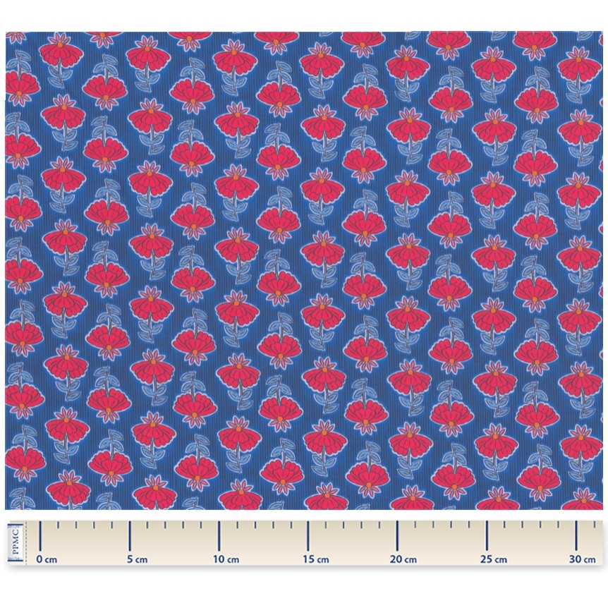 Coupon Tissu 1 M Ex2544 Shanti Bleu