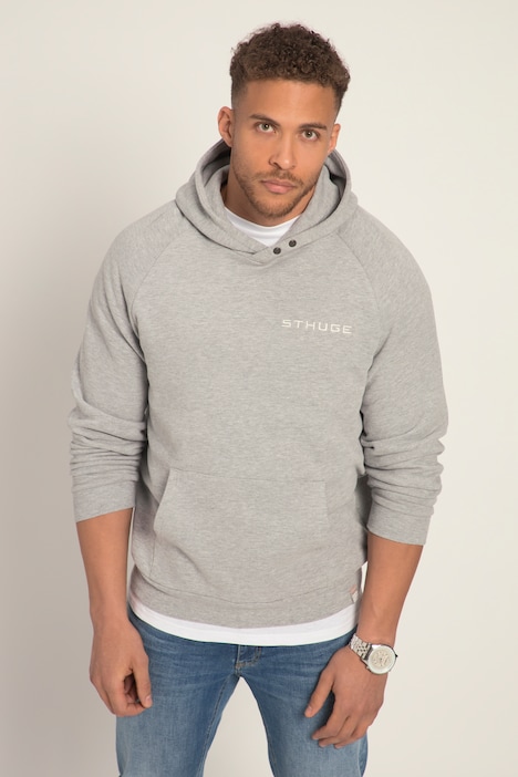STHUGE Hoodie, OEKO-TEX, Melange-Sweat, Brustprint, bis 8 XL