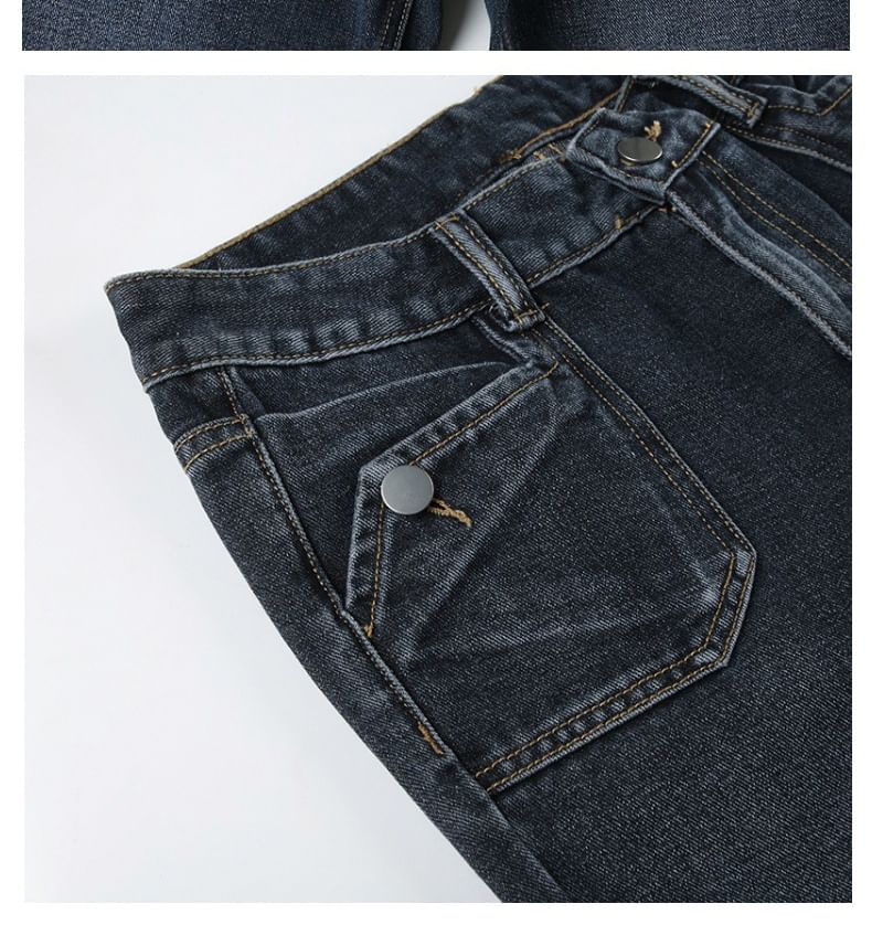 PolkaBella - Low Rise Washed Flared Jeans