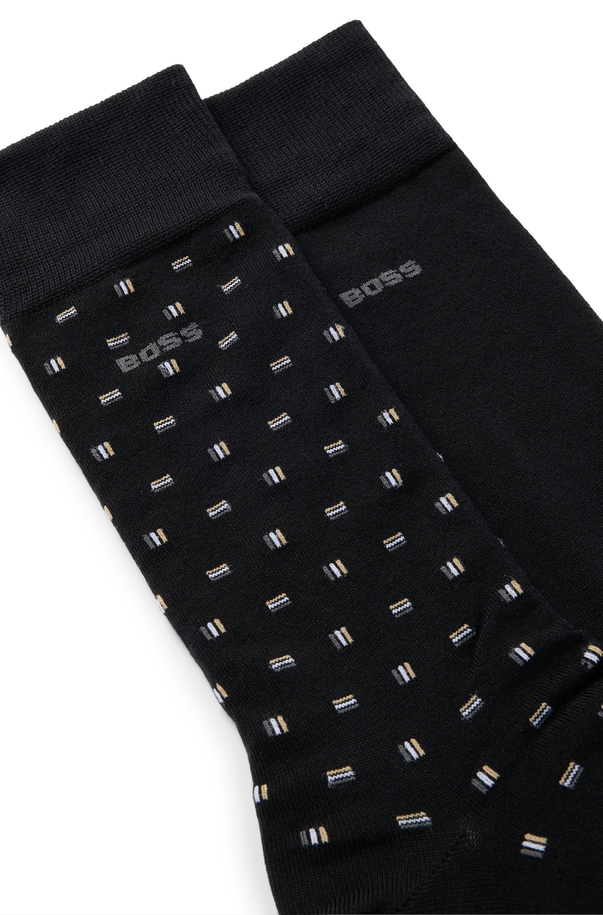 BOSS Businesssocken »2P RS Mini Iconic« 2 Paar tlg. Socken Pack aus 1x uni und 1x minimalistisches Muster
