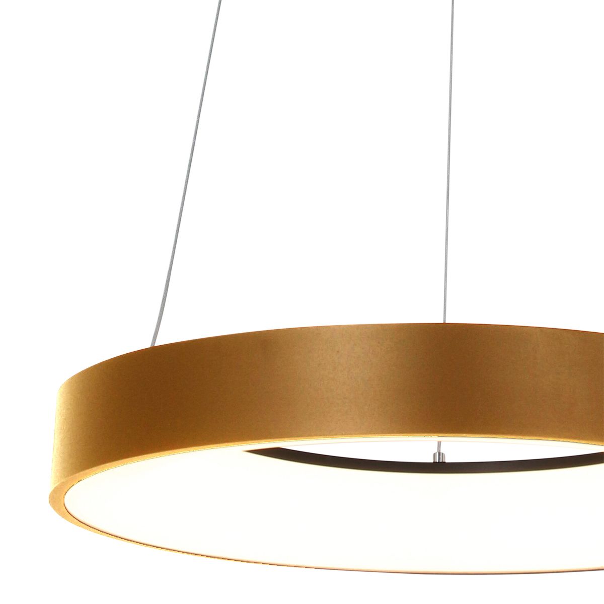 Design hanglamp goud incl. LED dimbaar - Ringlede