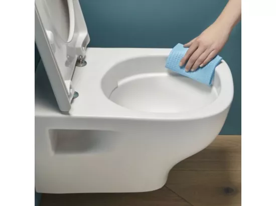 Pack WC suspendu sans bride JACOB DELAFON Struktura+ bâti-support + plaque Blanc brillant/Blanc mat + accessoires