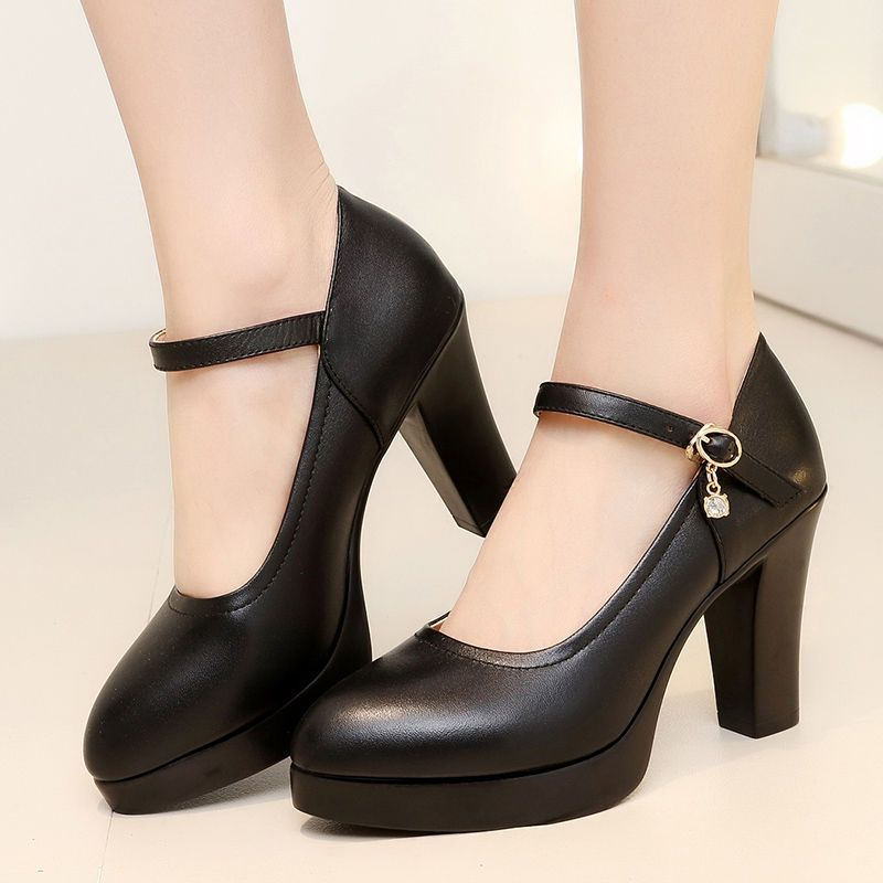 Freesia - Enkelband Platform Blokhak Pumps