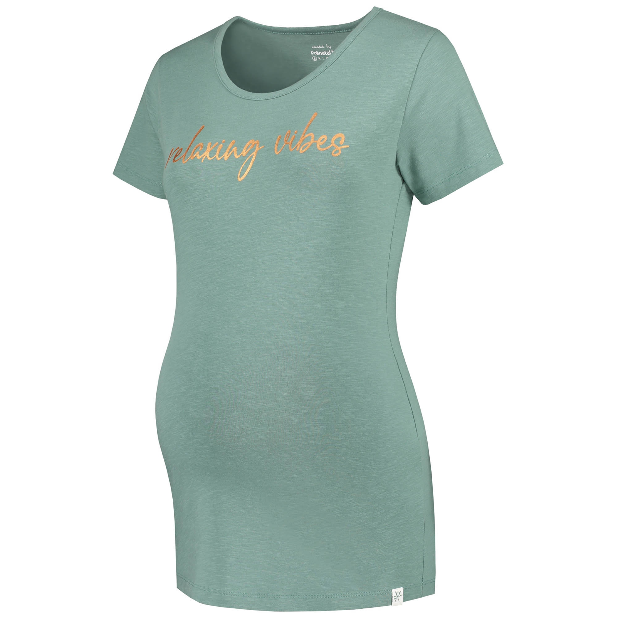 Prénatal zwangerschapspyjama T-shirt. korte mouwen printopdruk groen