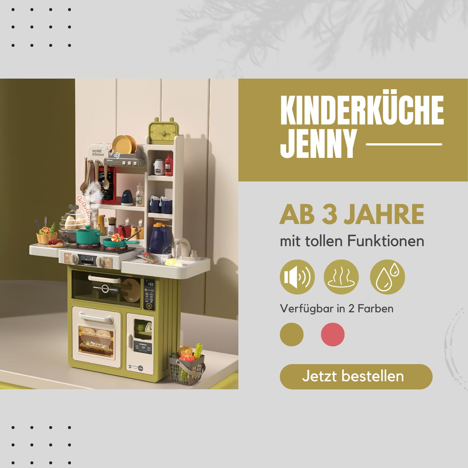 Coemo Kinderküche Jenny Spielküche mit viel Zubehör Farbe Grün