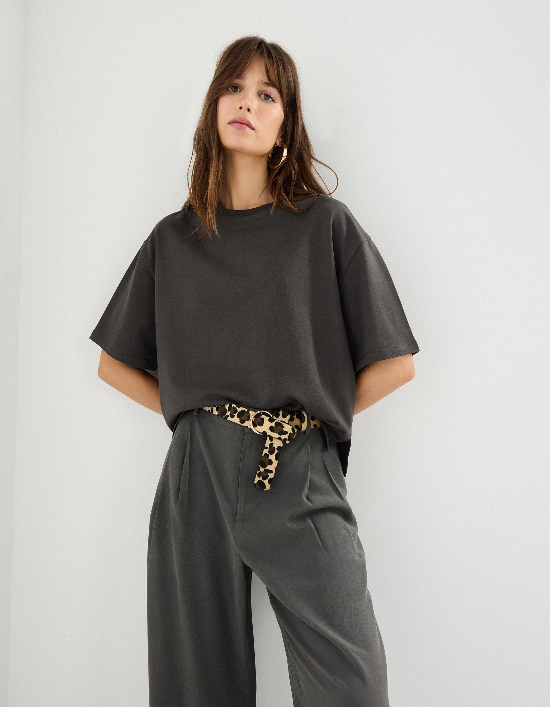 T-shirt, Mulher, Cinzento Escuro