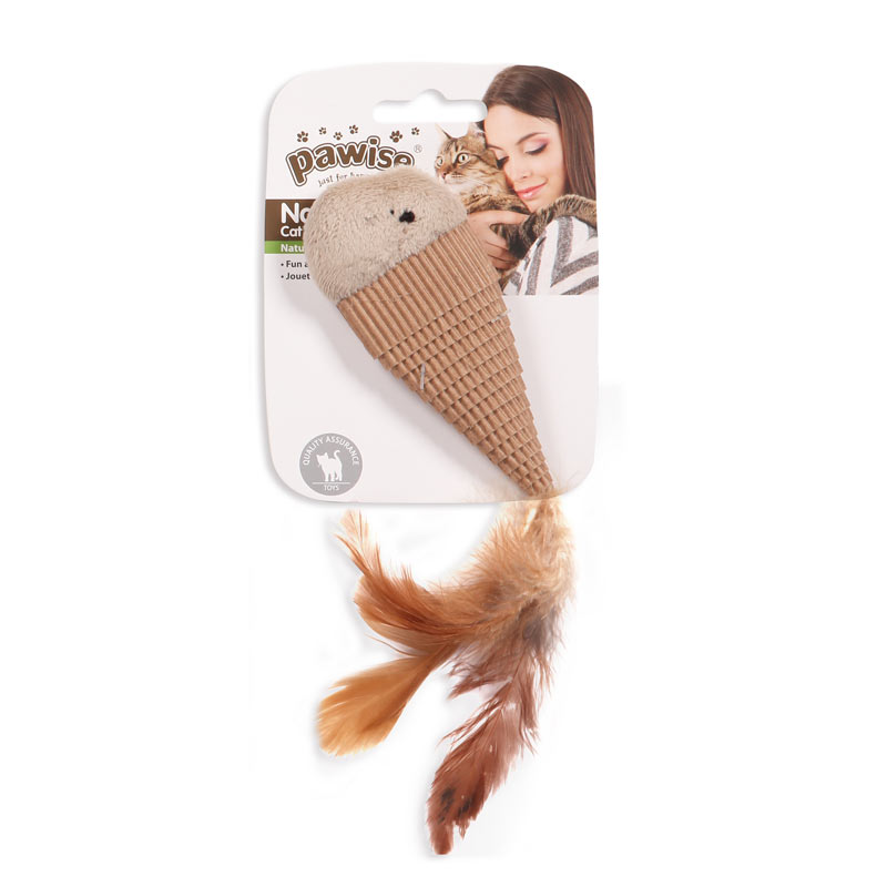 Nature First Gatos Pawise Caram. Papel/Penas 20cm