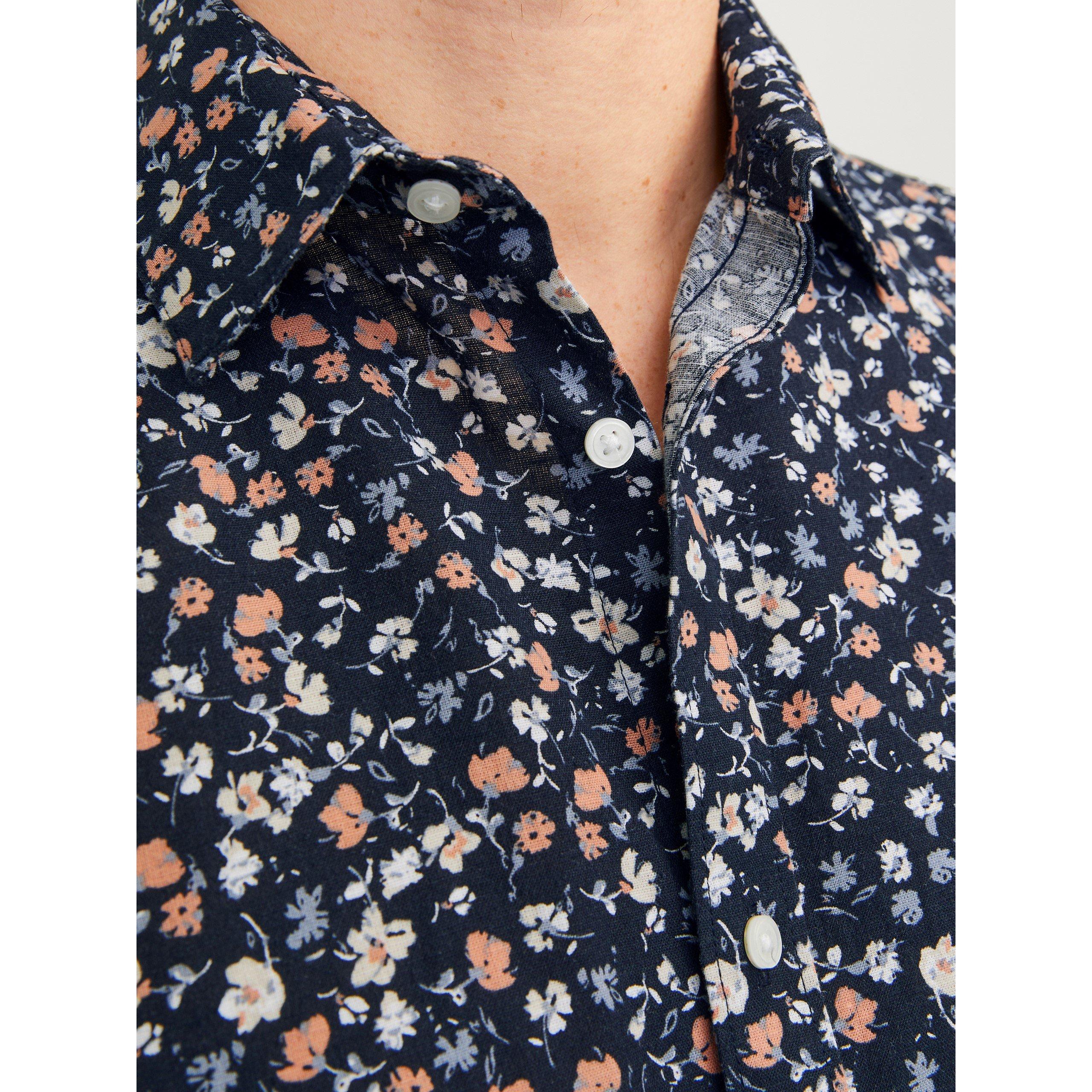Jack and Jones JJ Floral Print Short Sleeve Shirt Mens