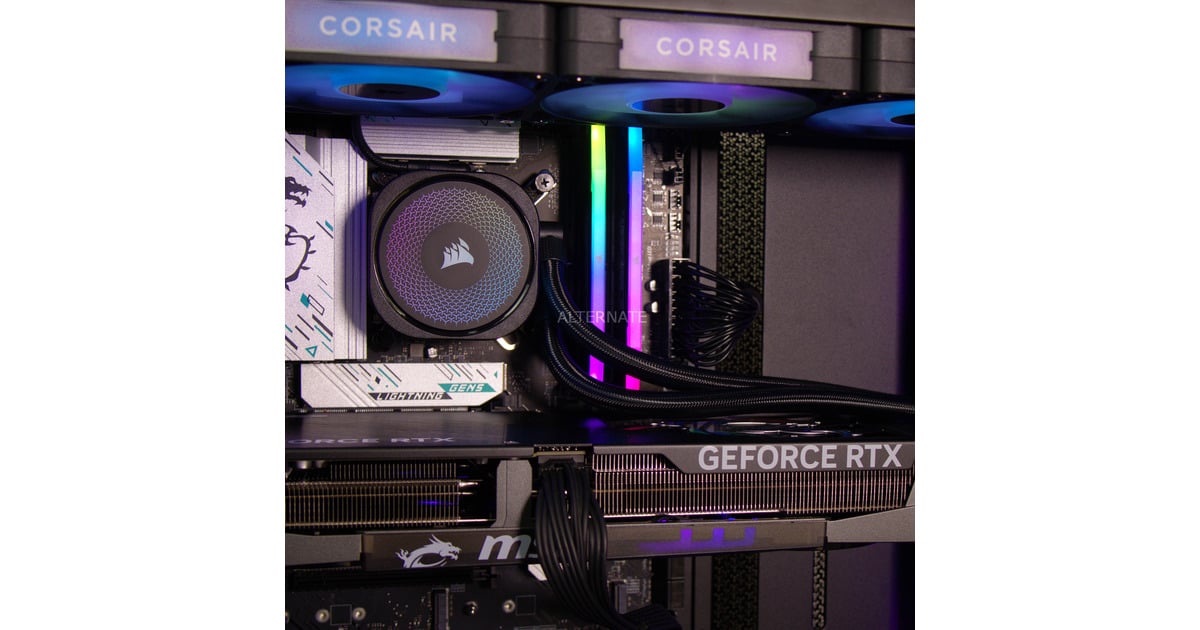 ALTERNATEThunderstorm Pro Core Ultra 7 - RTX 5070 iCue Edition gaming pc  (Zwart | Core Ultra 7 265KF | RTX 5070 | 32 GB | 2 TB SSD)