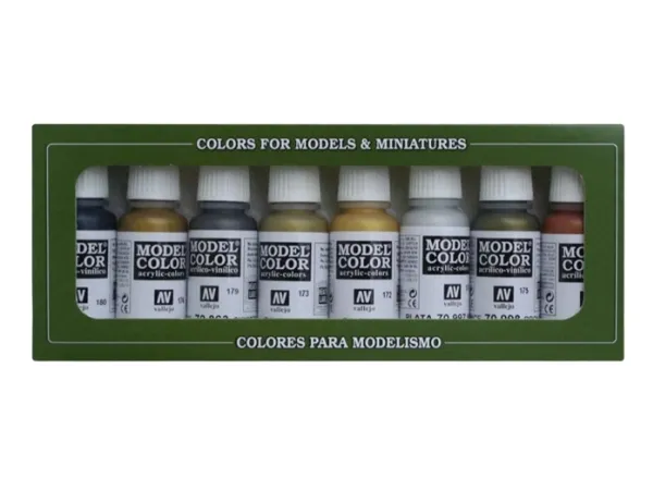 Vallejo 70.118, 17 ml, Blå, Messing, Bronze, Kobber, Guld, Grå, Sølv, Metallic, Flaske
