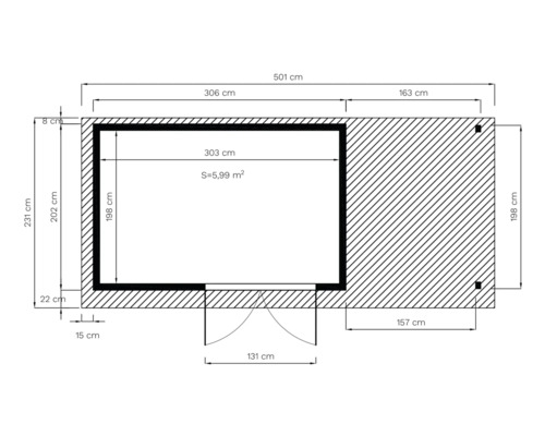 Bertilo Fineline Rhombus Profile Modern 4 Plus Tuinhuis incl. lessenaarsdak 501 x 231 cm Naturel
