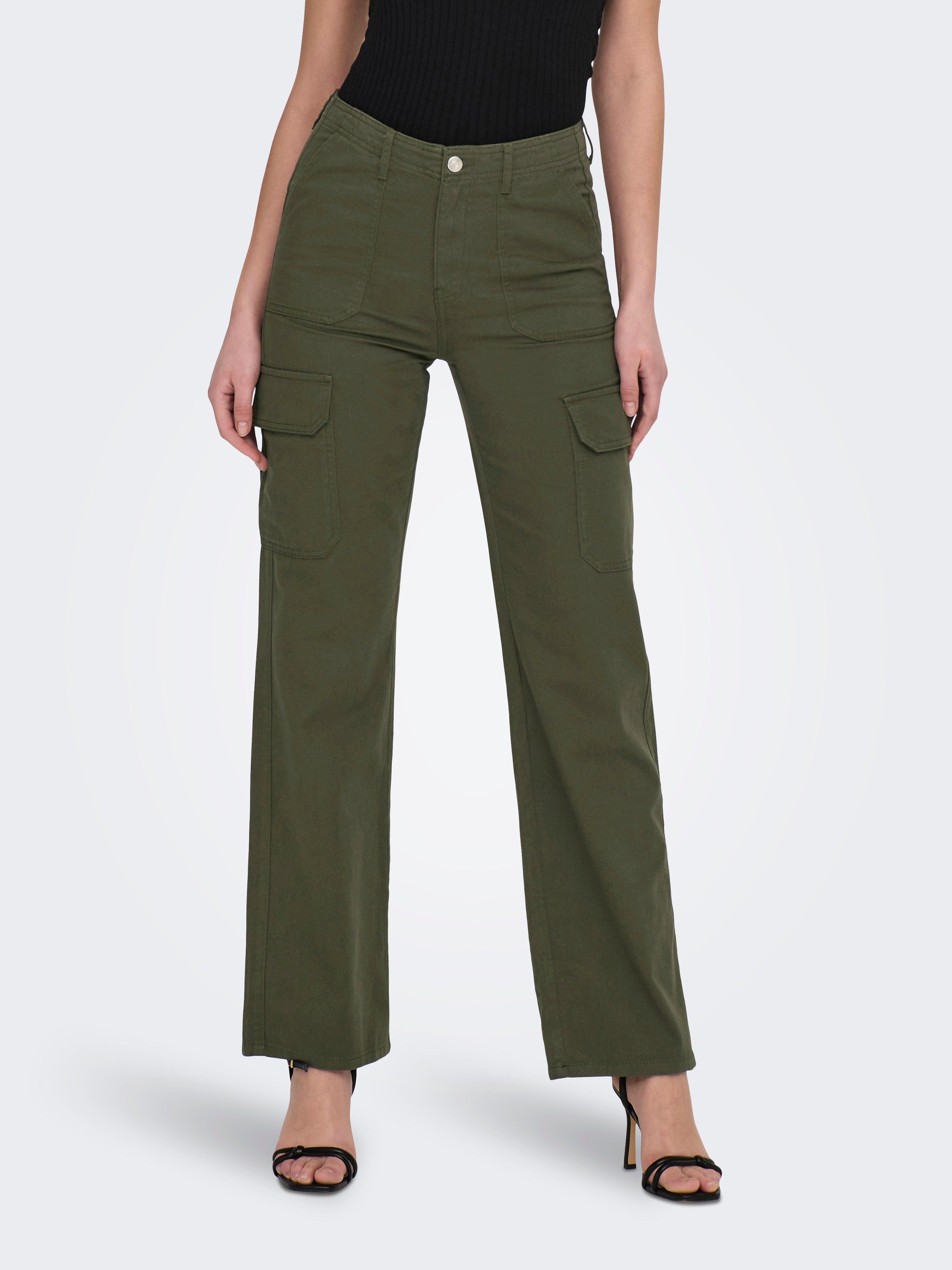 JDYABBY Hohe Taille Weiter Beinschnitt Cargo-Hose Kalamata