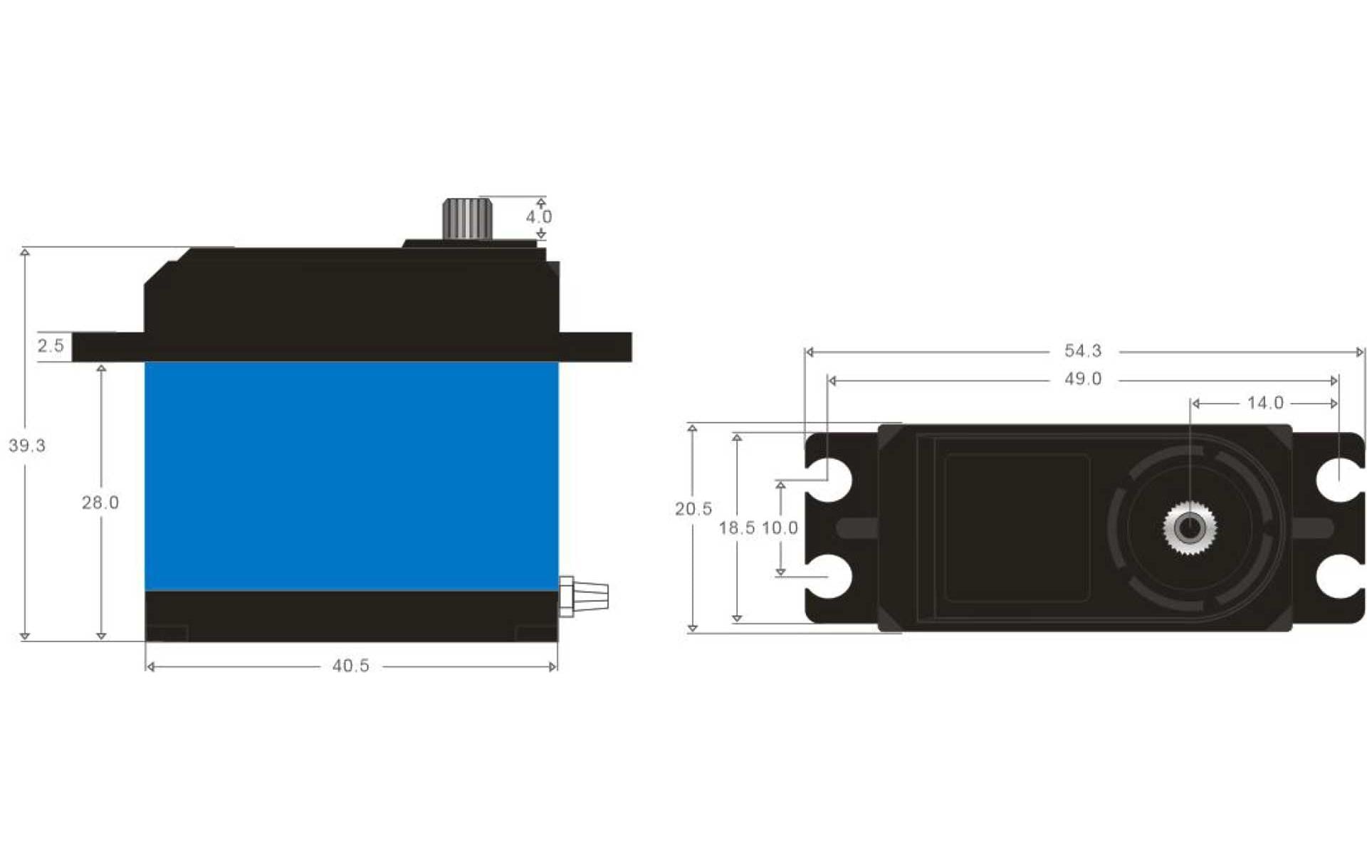 Servo LW-30MG, Wasserdicht, 30 kg, Digital HVWasserdichtes Standard Servo, ideal für Fahrzeuge im Massstab 1:10