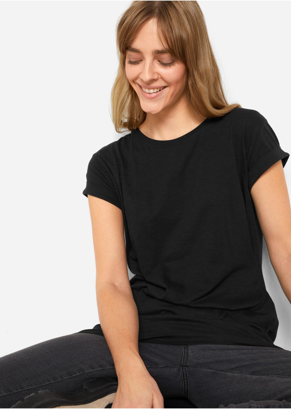 T-shirt long boxy à manches courtes