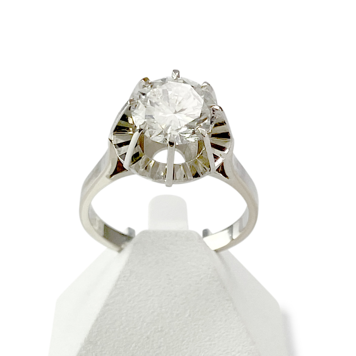 Solitaire d'occasion or 750 blanc platine diamant
