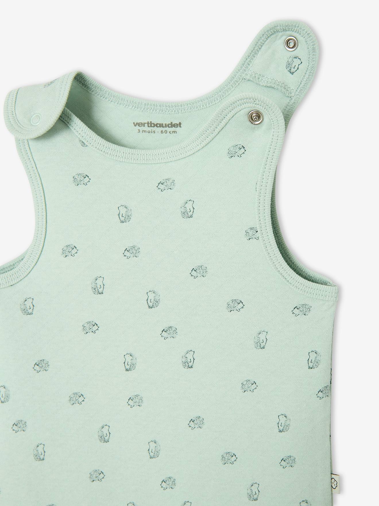 Conjunto para recém-nascido + body + doudou em algodão orgânico branco claro liso com estampas.
