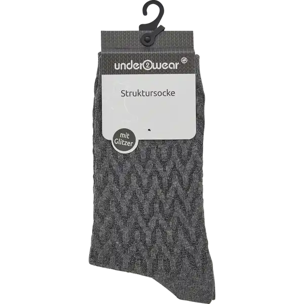 Struktursocke Glitzer anthrazit 35 / 38