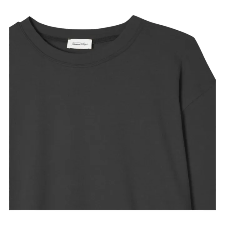 American Vintage T-shirt Manches Longues Col Bateau Ypawood | Carbone
