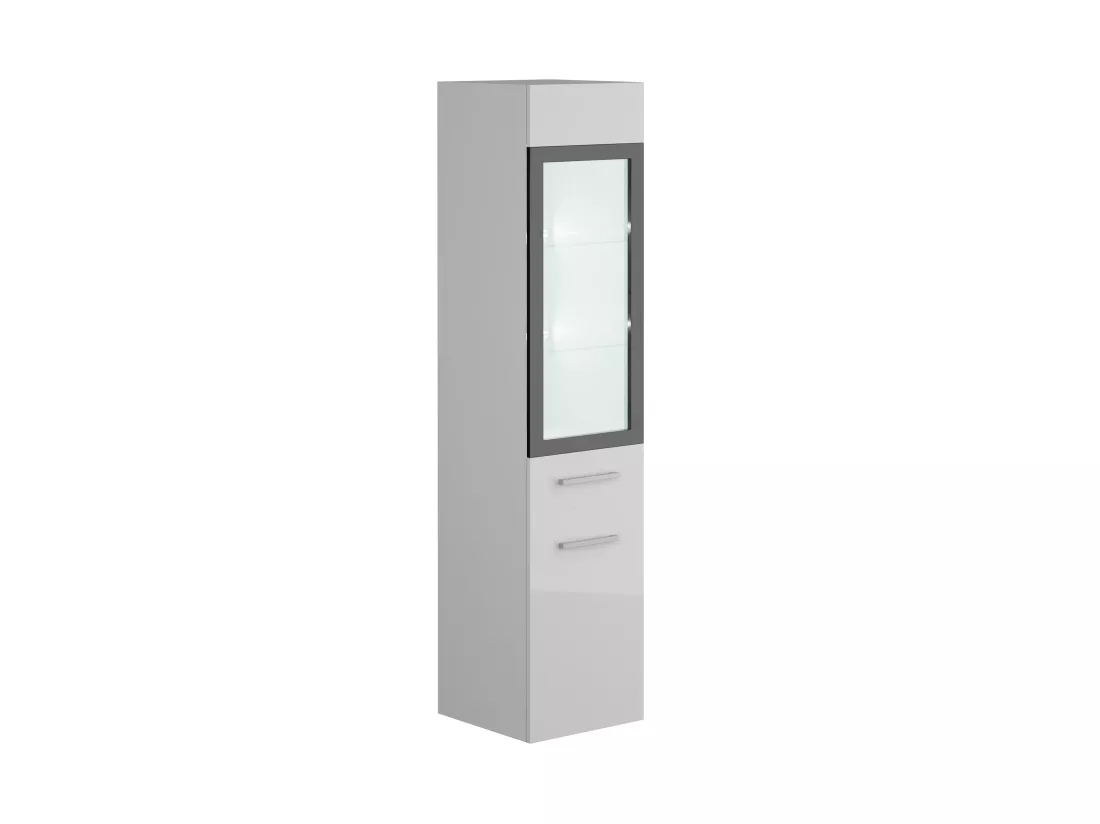 Colonne de salle de bain avec Leds blanches - Coloris blanc - L30 x l30 x H132 cm - LAURINE II