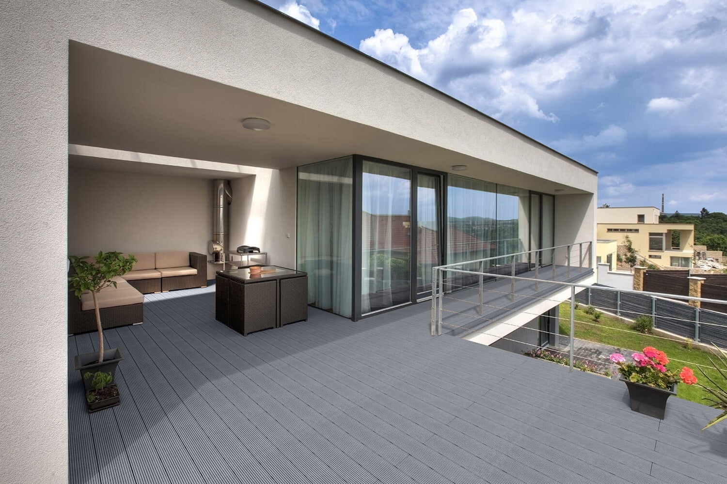 Home Deluxe - WPC vlonderplanken SAMANA - Lichtgrijs, 24m² - Incl. onderbouw en complete toebehoren | Terrasvloeren, zwembadranden, balkonvloeren
