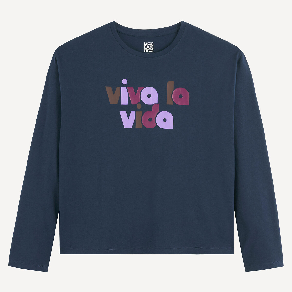 COLEÇÕES LA REDOUTE<br>Camiseta de manga comprida com texto