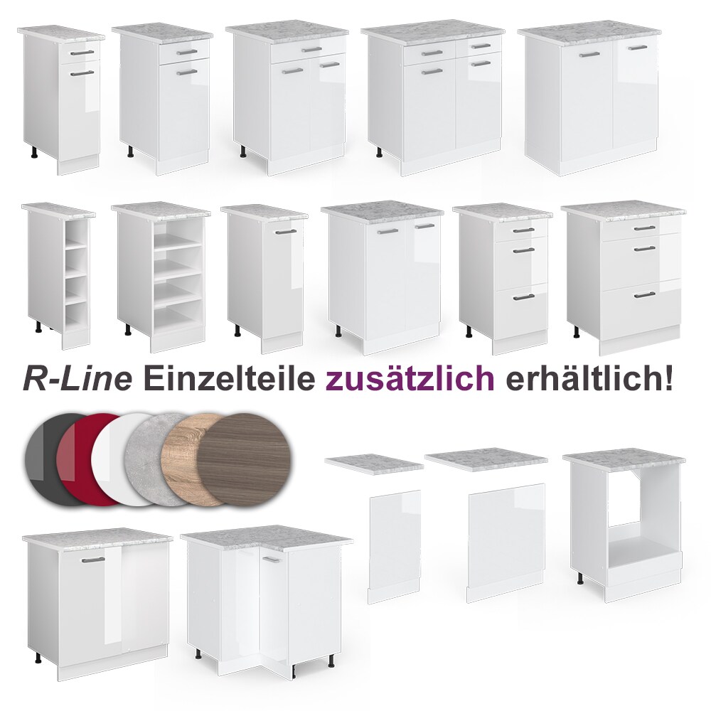 Vicco Eckküche Küchenblock Einbauküche Rick Weiß Hochglanz 270 cm modern Küchen Schränke Spülenunterschrank Eck-Unterschrank Eck-Hängeschrank Arbeitsplatte Küchenmöbel Küchenzeile L-Küche