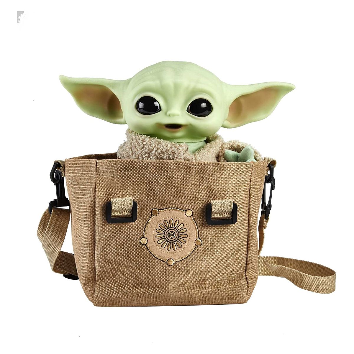 Mattel HBX33 - Disney - Star Wars - The Mandalorian - Baby Yoda mit Tragetasche und Sound, 28 cm - Spielfigur, Grogu