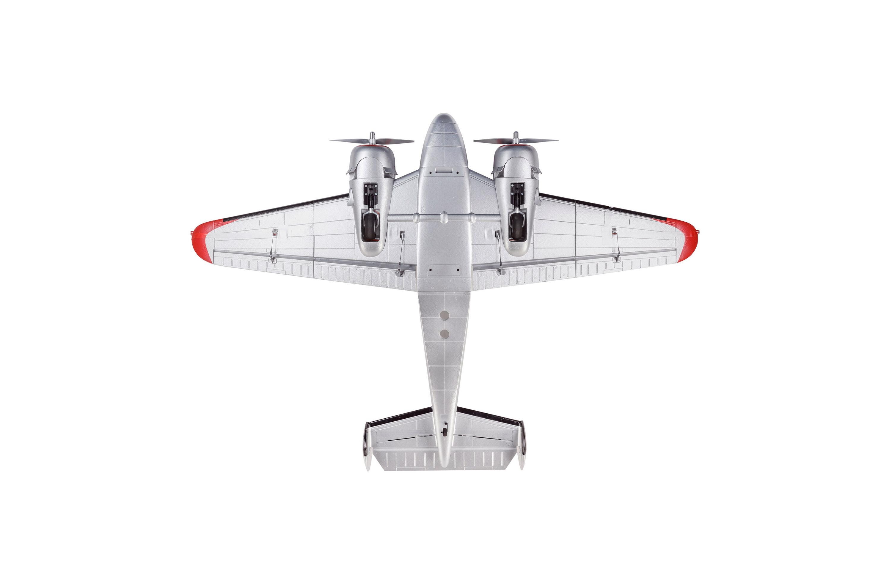 Motorflugzeug Beechcraft D18 1504 mm BNF Basic<br>2-Motoriger Scale Tiefdecker mit Spektrum Technik