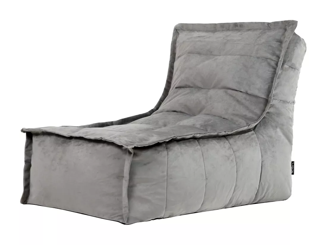 Pouf méridienne velours gris anthracite - DOLCE