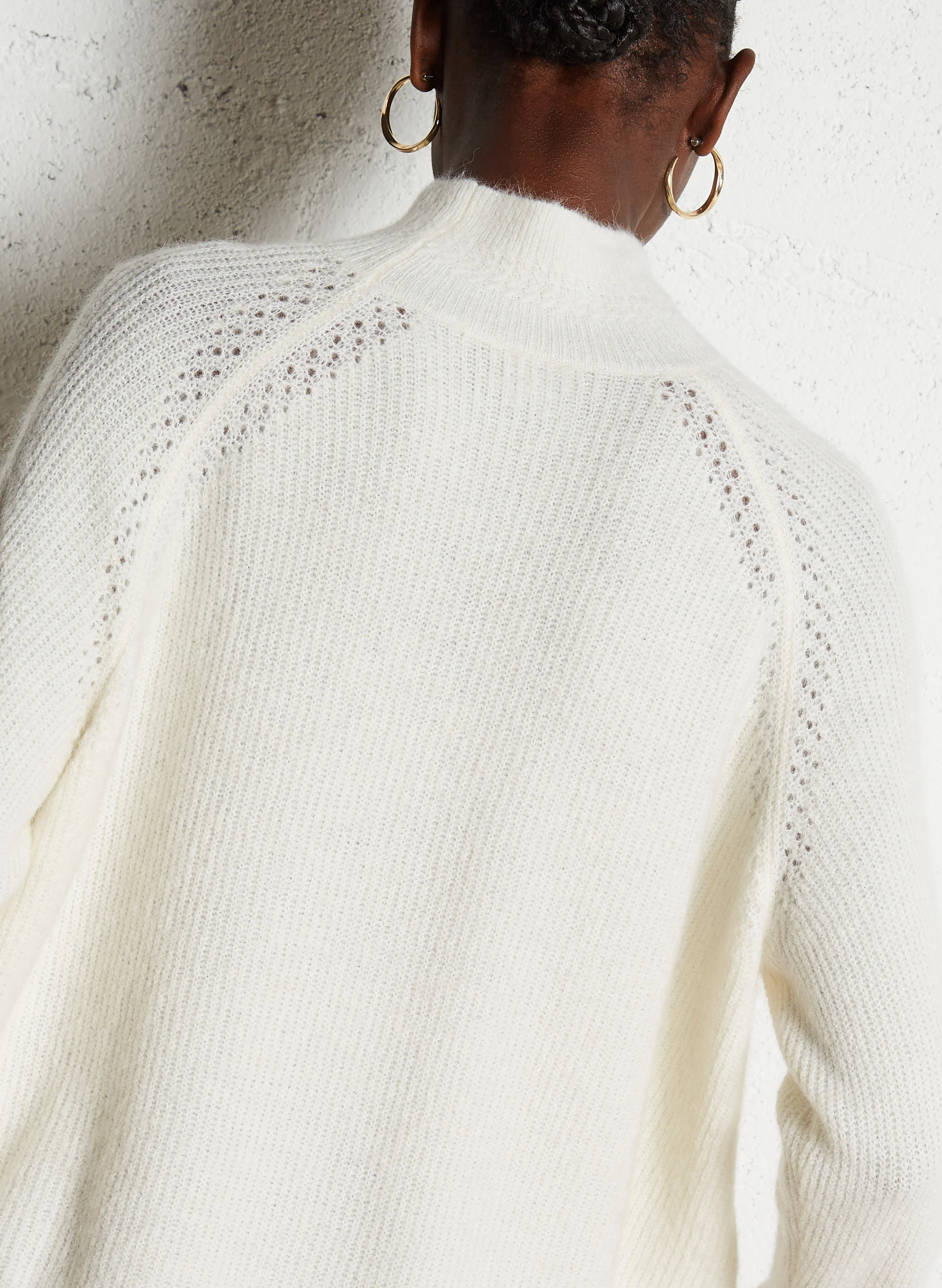 BERGAMOTE - Pull ample en maille | Beige