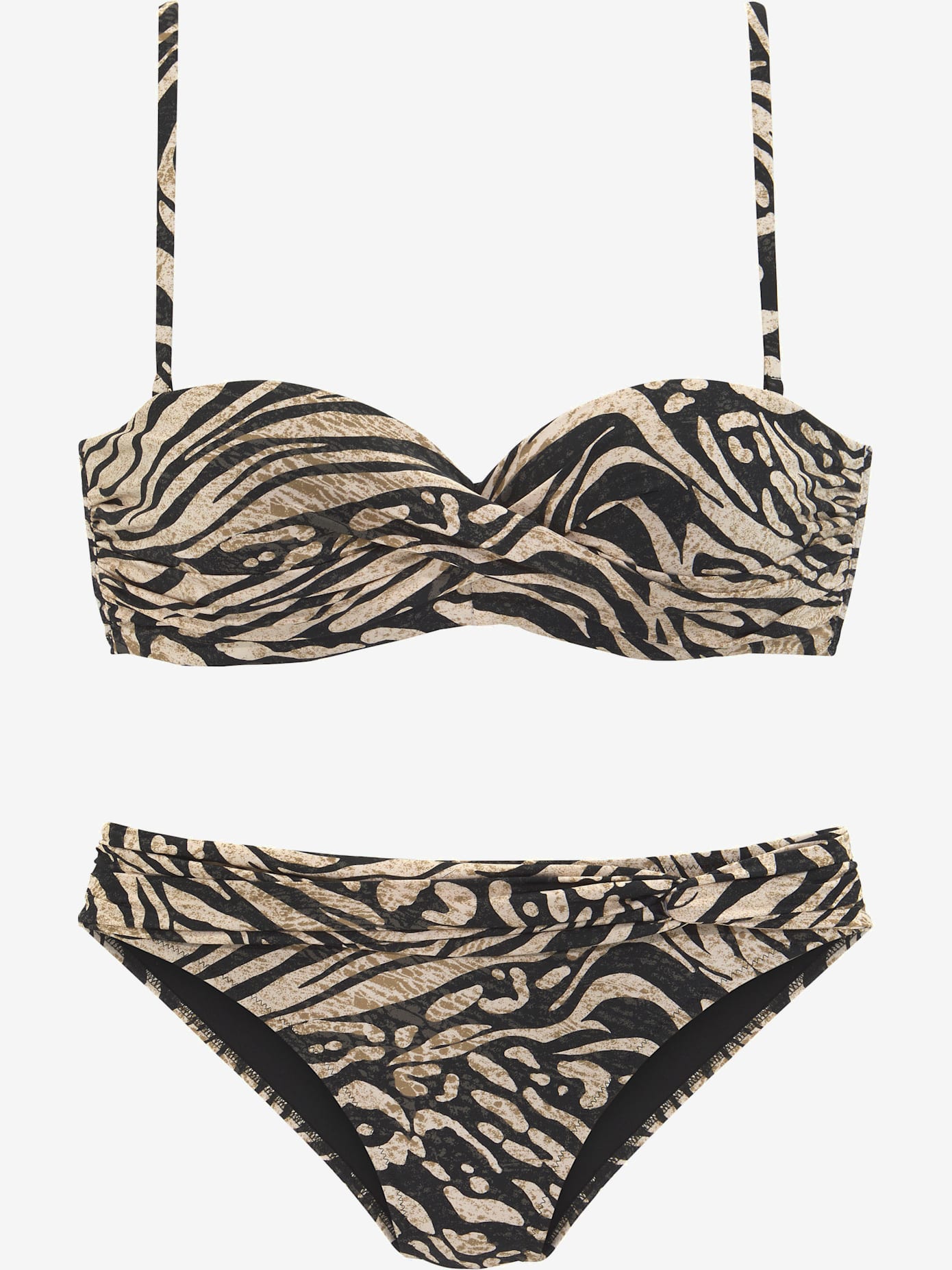 Maillot de bain bandeau à armatures accessoires couleur or