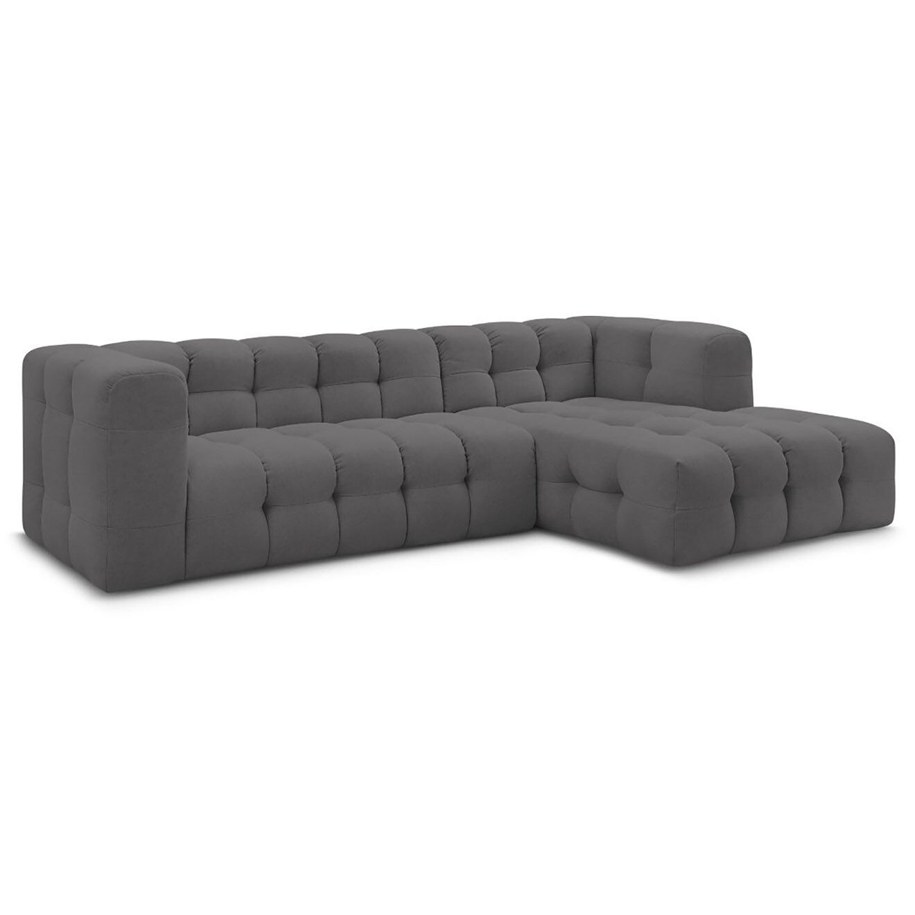 Bobochic Canapé d'angle droit cloud gris foncé - 288x184x75 cm