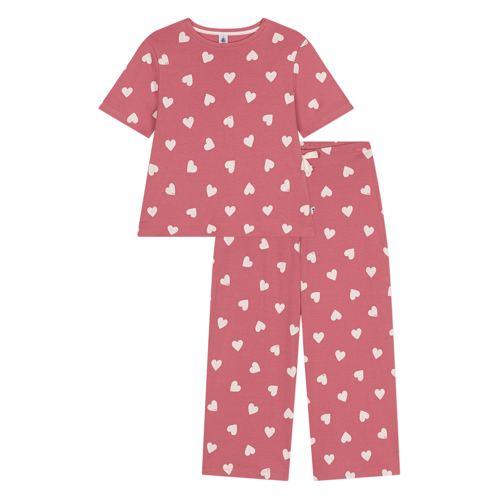 Pyjama col rond en coton | Multicolore