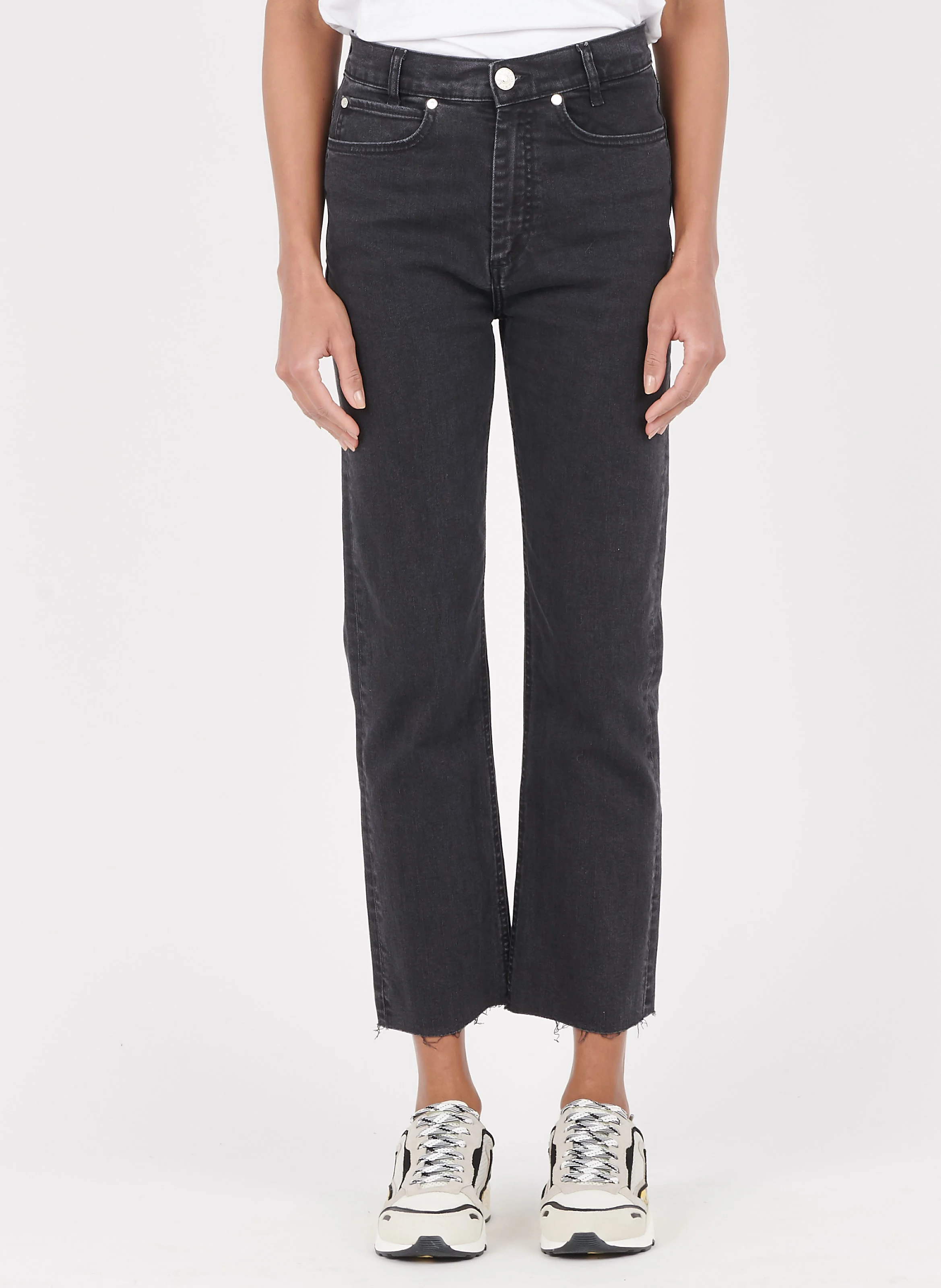 Jean droit taille haute | Noir