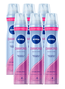 Nivea Diamond Gloss Care Styling Spray Voordeelverpakking 6x250ML