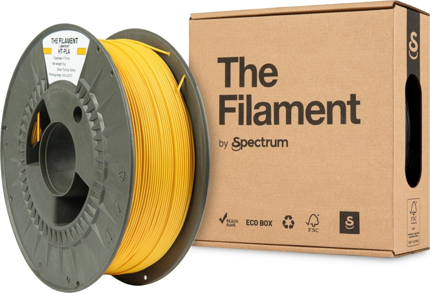 The Filament  HT-PLA Tooling Yellow, 1,75 mm / 1000 g    Hitzebeständiges PLA Filament in Tooling Yellow