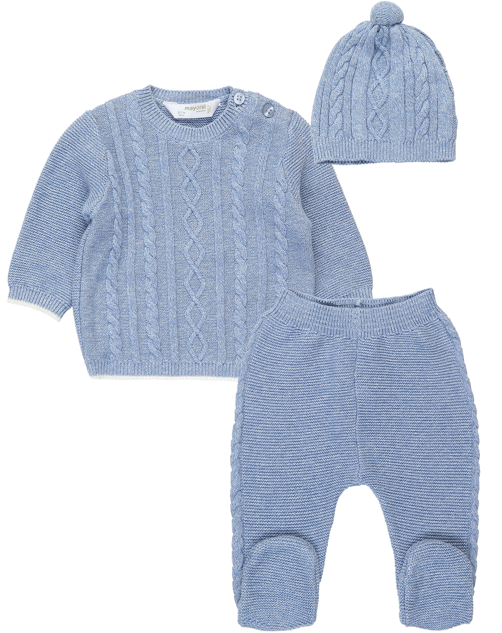 Strickpullover BABY KNIT 3-teilig in blue ice