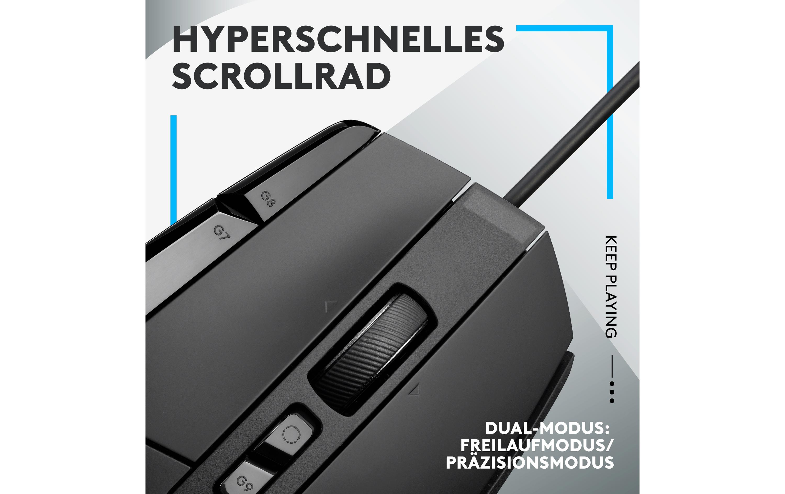 Gaming-Maus G502 X SchwarzHochpräzise Gaming-Maus mit optisch-mechanischen Lightforce Switches