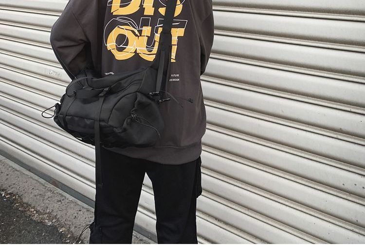 SUNMAN - Effen nylon crossbodytas
