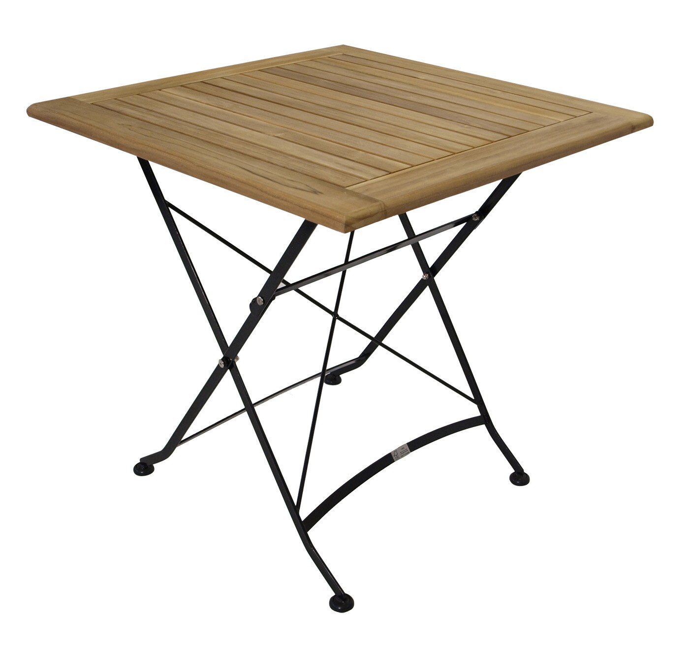 DEGAMO Klappgarnitur JAKARTA 3-teilig, Flachstahl schwarz + Teak