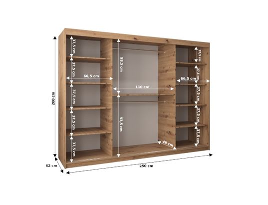 ABIKS MEUBLES - Armoire royal 200/250/62 2 portes (artisan)