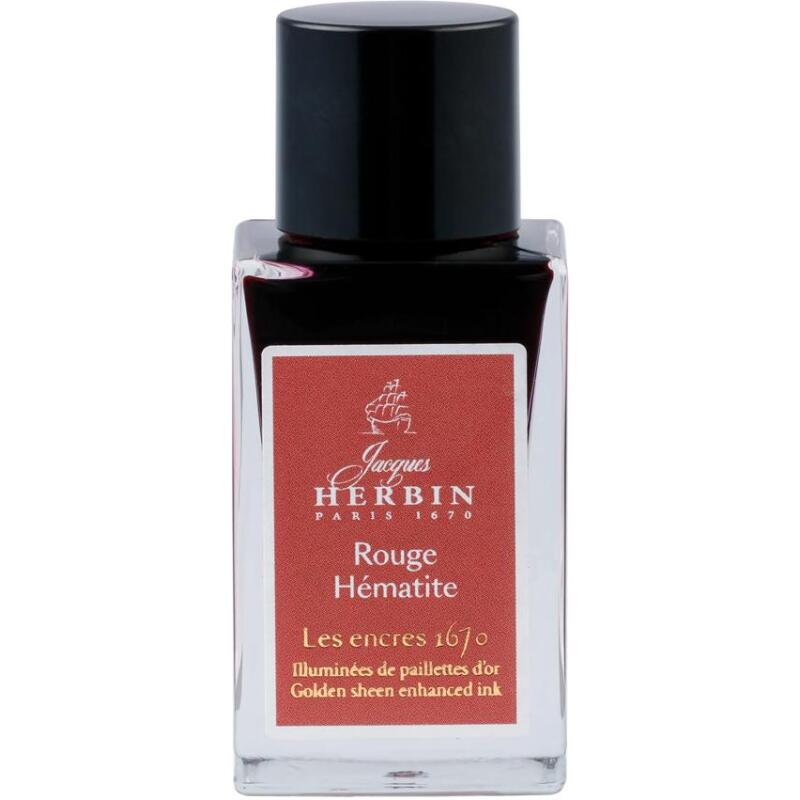 Encre 1670 à paillettes dorées 15ml - Rouge hématite